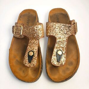 Anna cork Sandals 6 glitter Flip Flop style